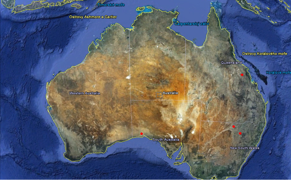 Mapa — Austrálie
